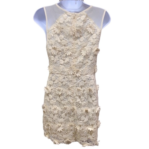 Thistle Pearl Cream Crocheted 3D Flowers Dress - Picture 4 of 6